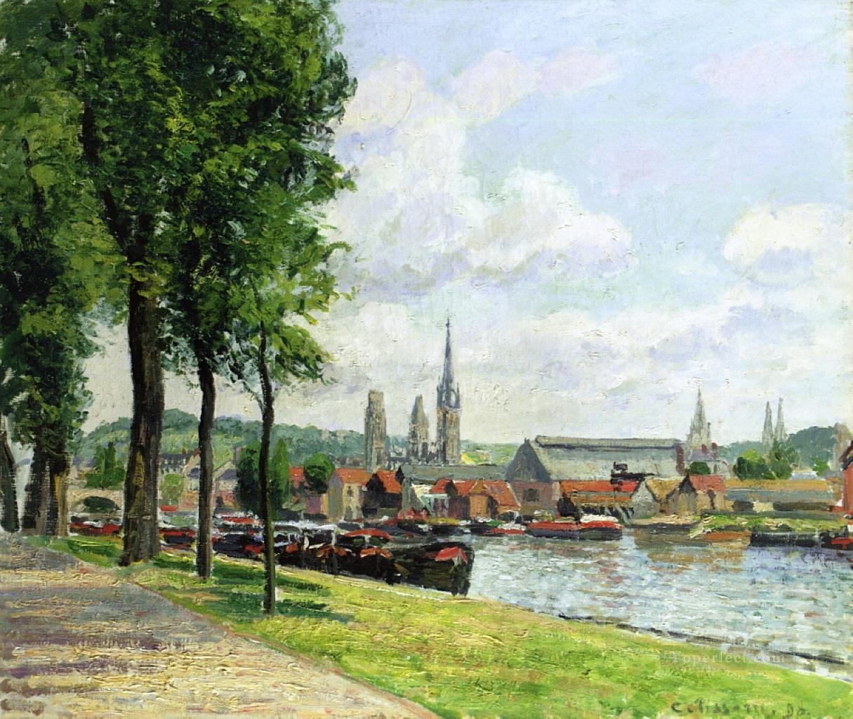 the cours la riene the notre dame cathedral rouen 1898 Camille Pissarro Landscapes brook Oil Paintings